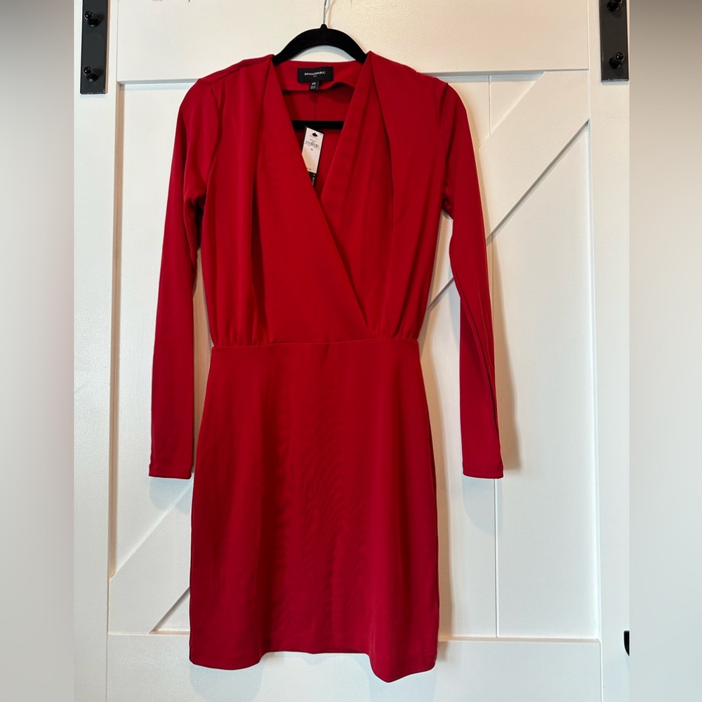 Elegant Red Mini Wrap Dress